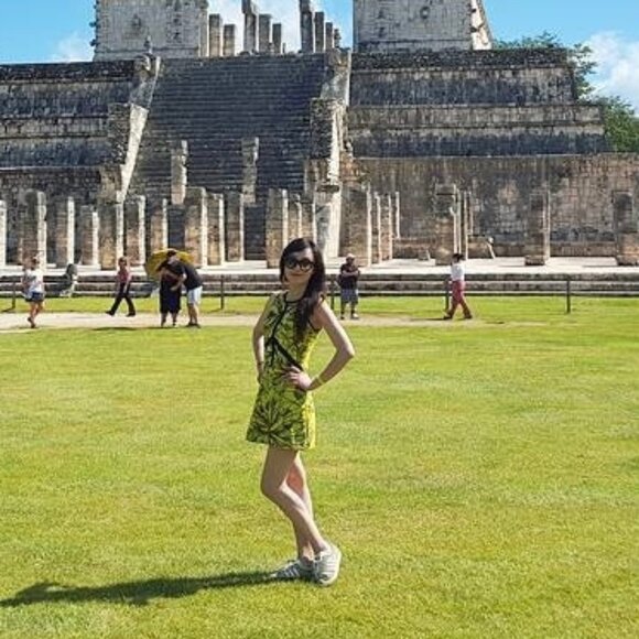 Mauna Kea Yellow Graphic Mini Dress S (Unique! Perfect for music festival!) - Picture 10 of 11